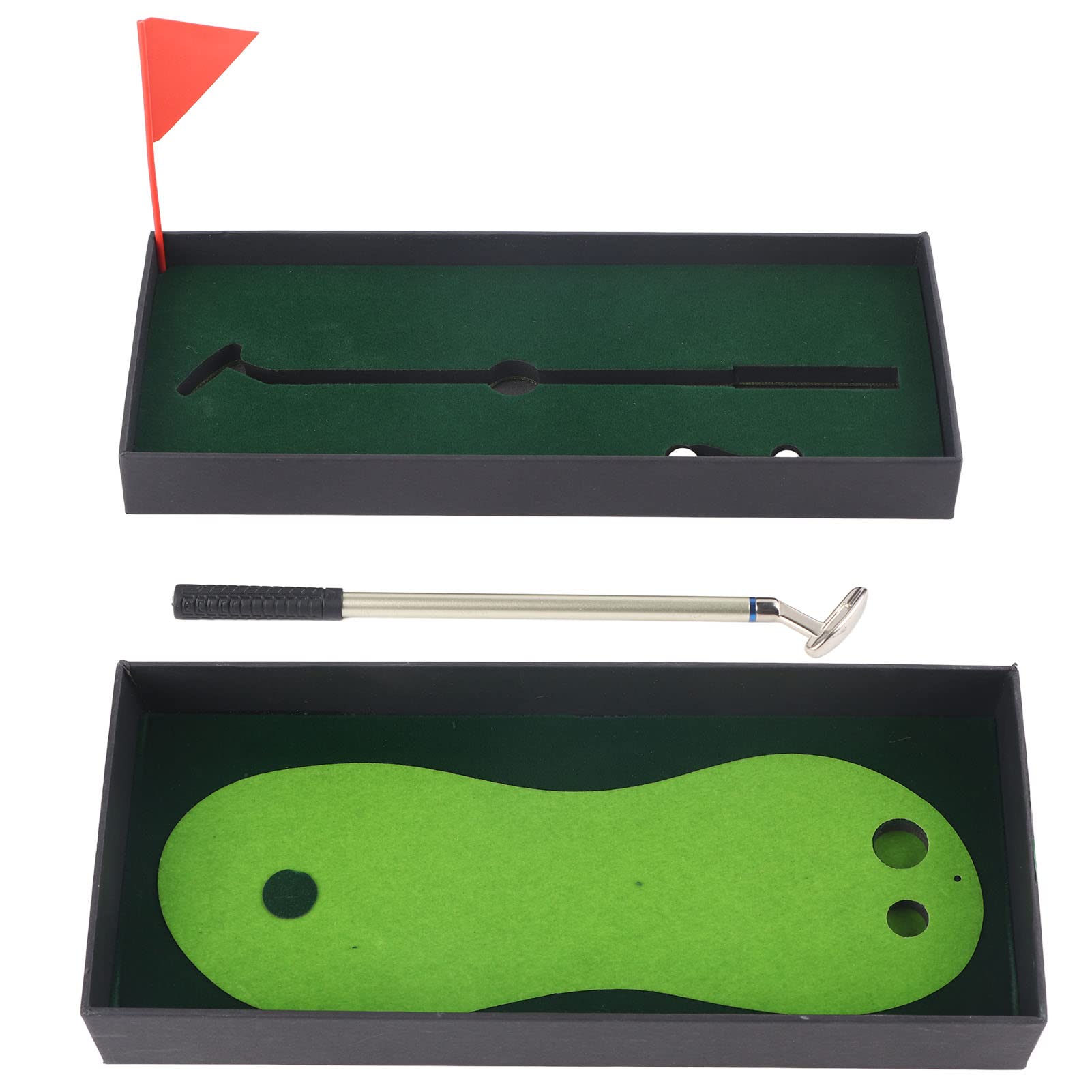 Mini set da golf, set da tavolo per esercitarsi con penna a sfera, putter, palla da golf, tappetino per mettere bandiera