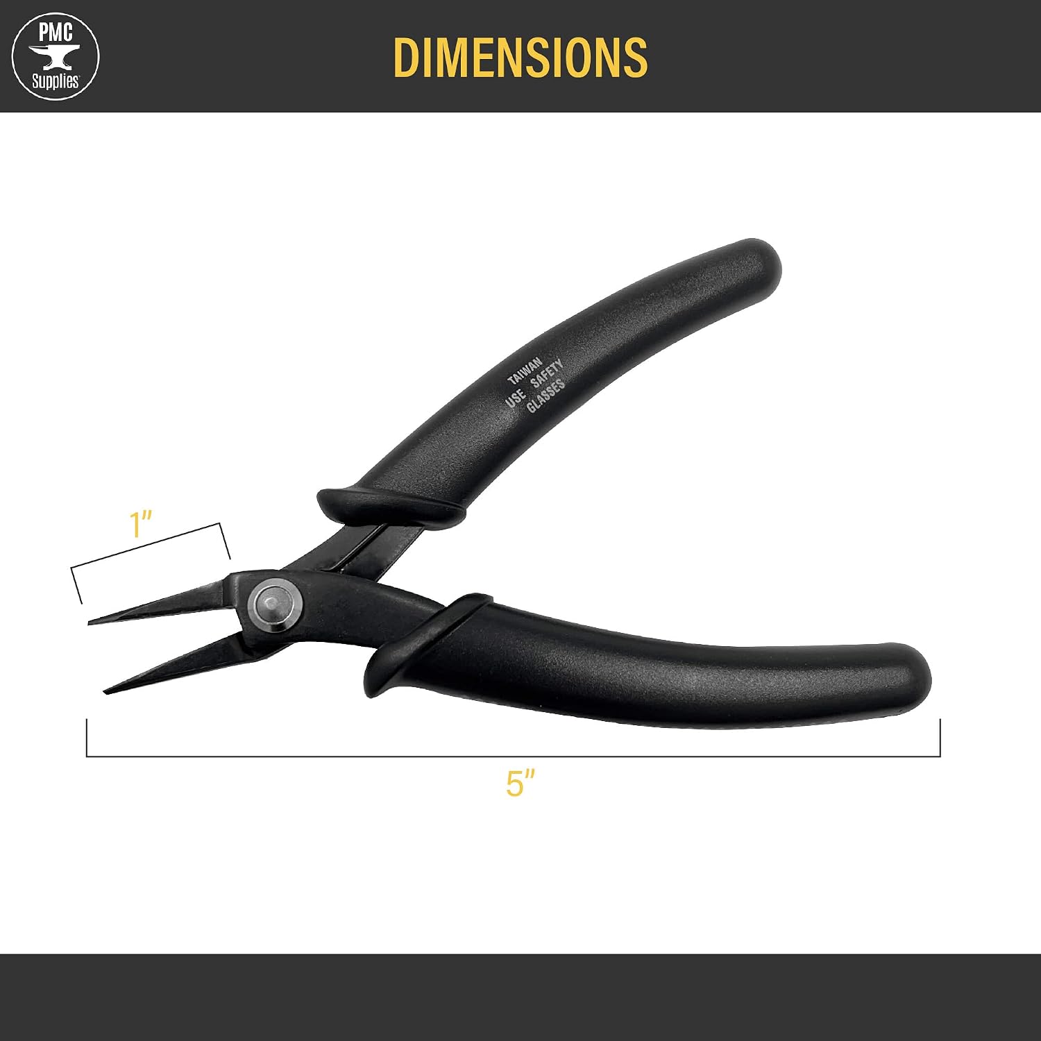 5" 4 Piece Euro Tech Plier Set with Flat Round Chain Nose Side Cutters Jewelry Making Tool Kit with Pouch