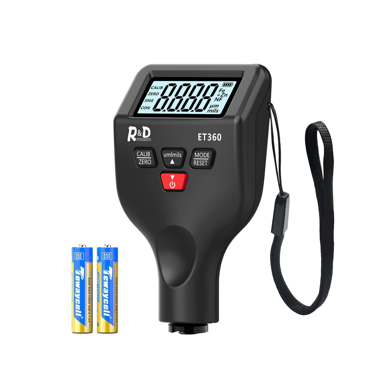 RDINSCOS Car Paint Thickness Gauge Meter,Digital Coating Depth Gauge Handheld with Backlight LCD Display,Professional Magnetic Thickness Gauge Tester for Fe/Zn/NFe Automatic Detection (ET360)
