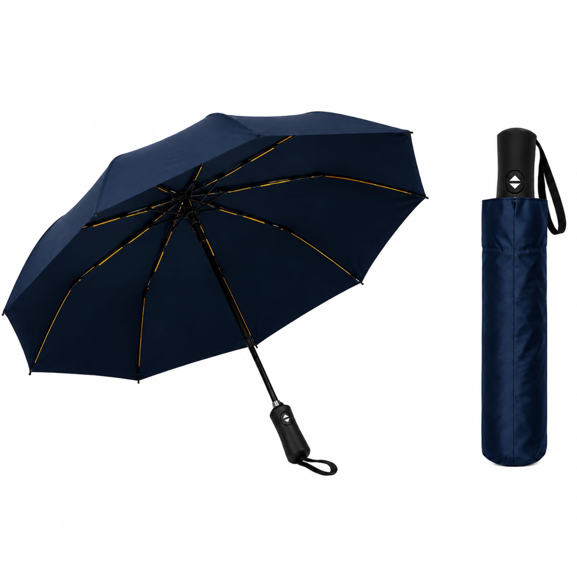 3 Fold Automatic Umbrella for Men & Women | Windproof Waterproof Travel Umbrella with Auto Open Close Button | UV Protection Compact Folding Umbrella | Strong Metal Frame Portable Rain & Sun Umbrella-image-36