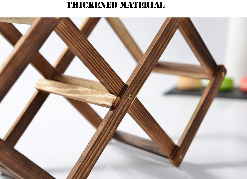 6 Bottle Wine Rack Countertop Natural Pine Wood Shelf for Pantry Free Standing Triangle Bottle Rack a