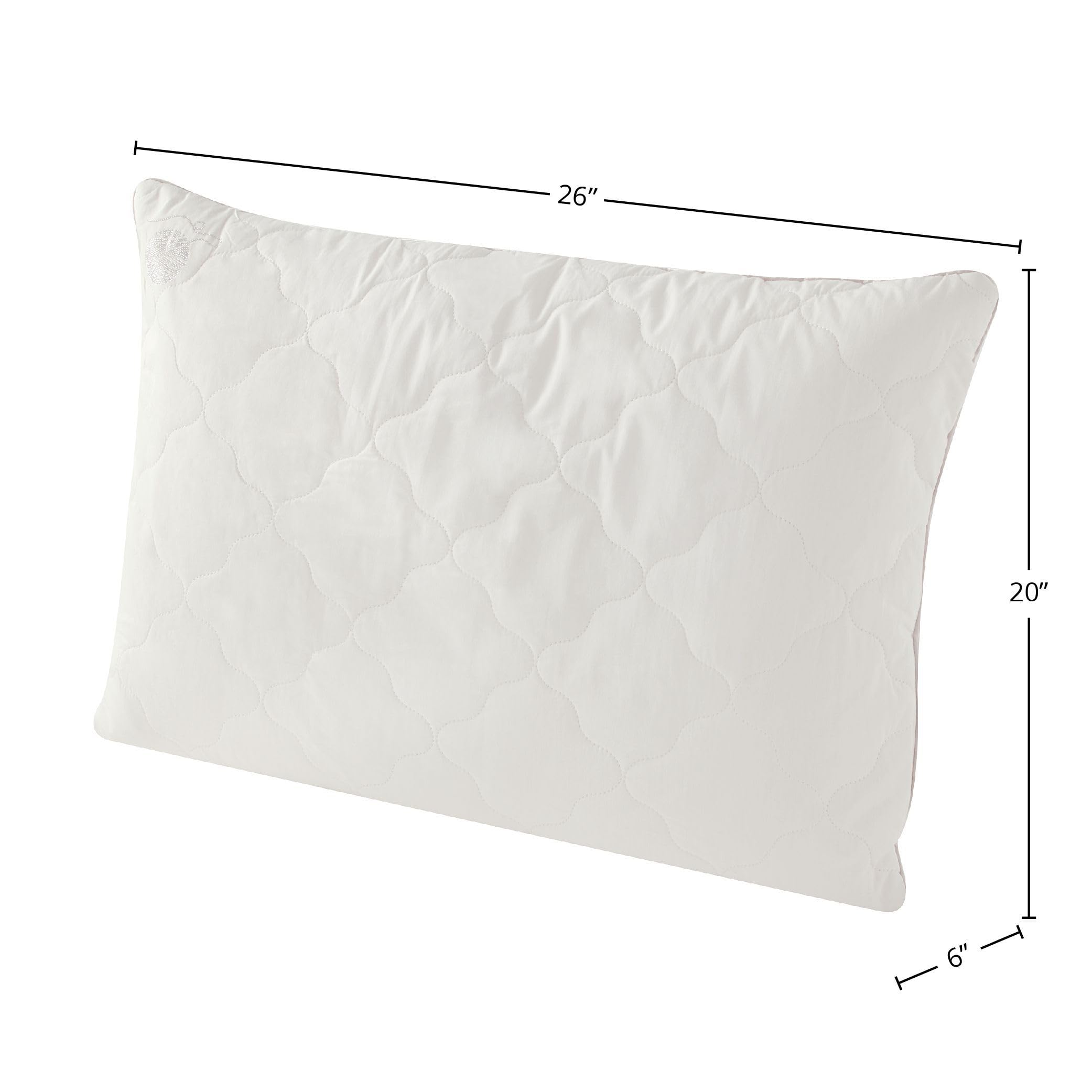 Yatas Bedding Superwashed Wool Pillow, for Back, Stomach or Side Sleepers, 20