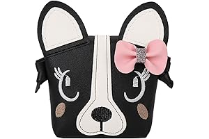 Girls Dog Purse: Cute Kiddie Shoulder Crossbody Handbag with Bowknot and Detachable Strap