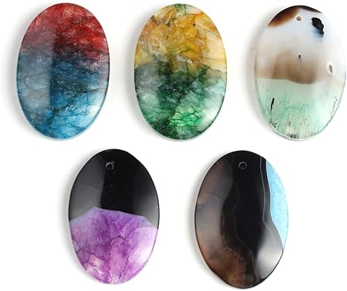 Miniatura 2 de LE SKY 4 colgantes de piedra natural, formas múltiples, piedra de cristal de color degradado curativo para hacer joyas y collares