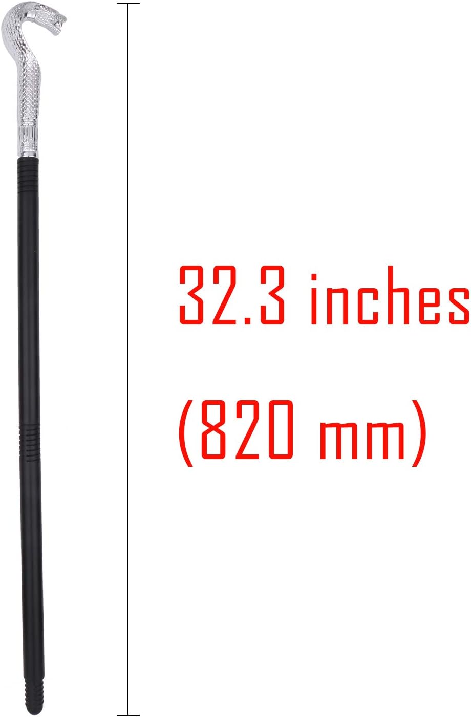 Vesil Skeleteen King Cobra Pimp Cane Egyptian Style Staff Scepter for Emperor, Silver : Clothing, Shoes & Jewelry