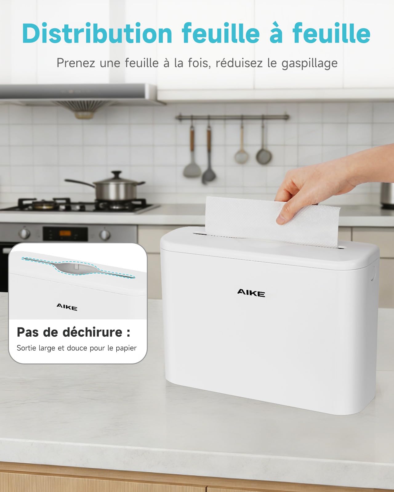 AIKE Distributeur Papier Essuie Main pour Z-Plis & Multi-pli 25 x 9,8 cm