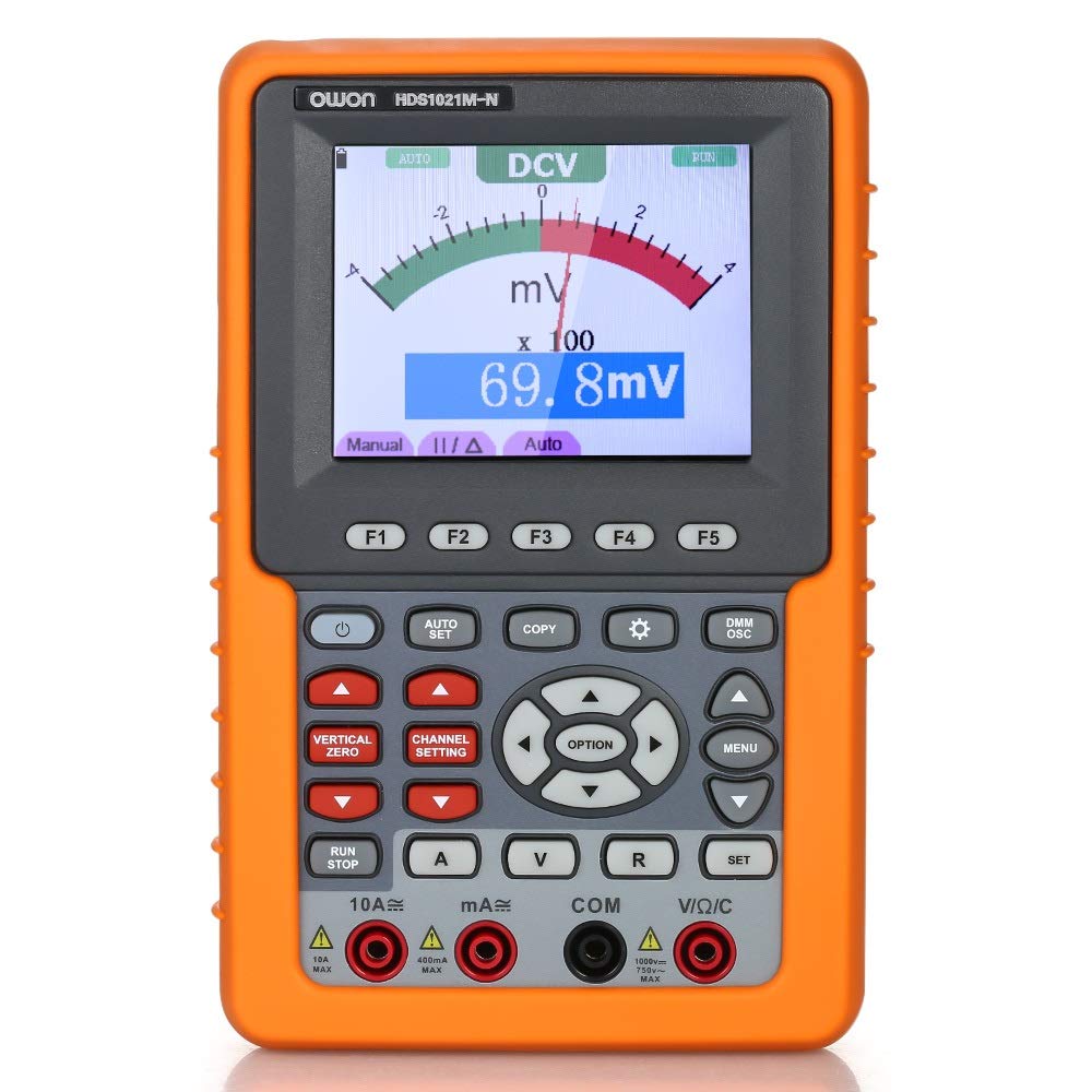 Oscilloscopio digitale, HDS1021M-N Digital Storage Single Channel oscilloscopio portatile e Multimeter 20MHz di banda 500M / s Frequenza di campionamento