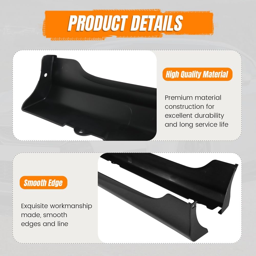 Side Skirts, Compatible with 2011-2016 Hyundai Elantra 4 Door Sedan, PP Unpainted Black Rocker Panel Side Splitter Bottom Line
