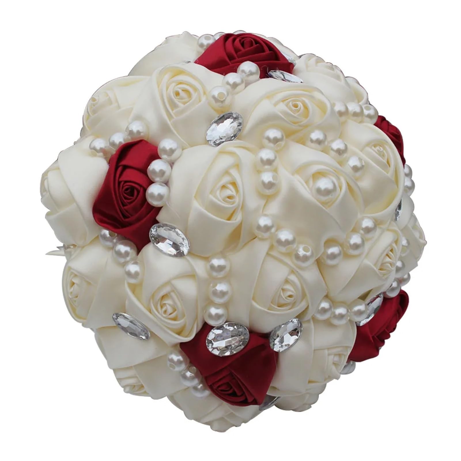 Künstlicher Blumenstrauß Band-Braut-Perlen-Handblumen-Hochzeits-Versorgungsmaterial-Festival-handgehaltener Blumen-Hochzeits-Blumenstrauß(Type 1)
