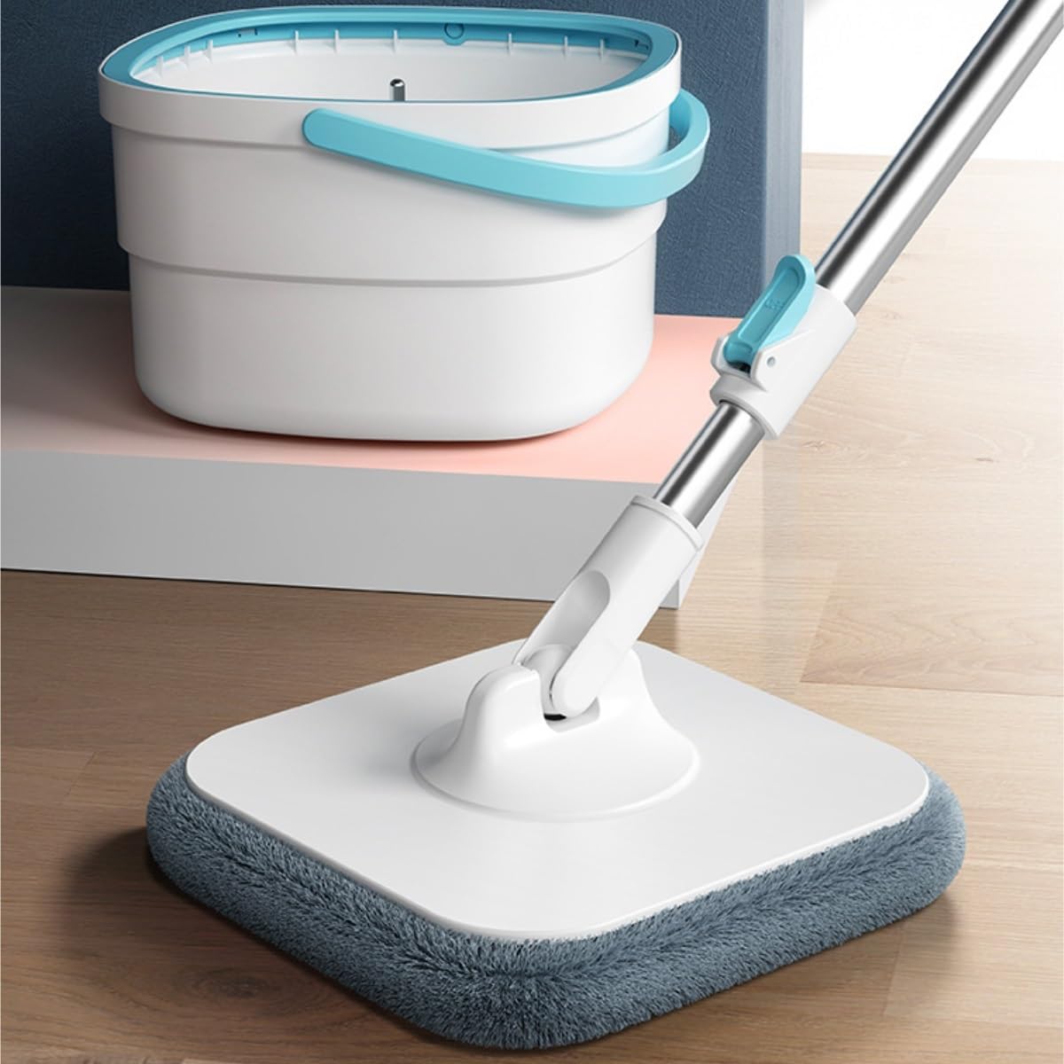 Fregona Fregona Absorbente De Agua, Herramienta Fregado Plano Giratorio For Lavado A Mano For Uso Doméstico Limpieza Suelo