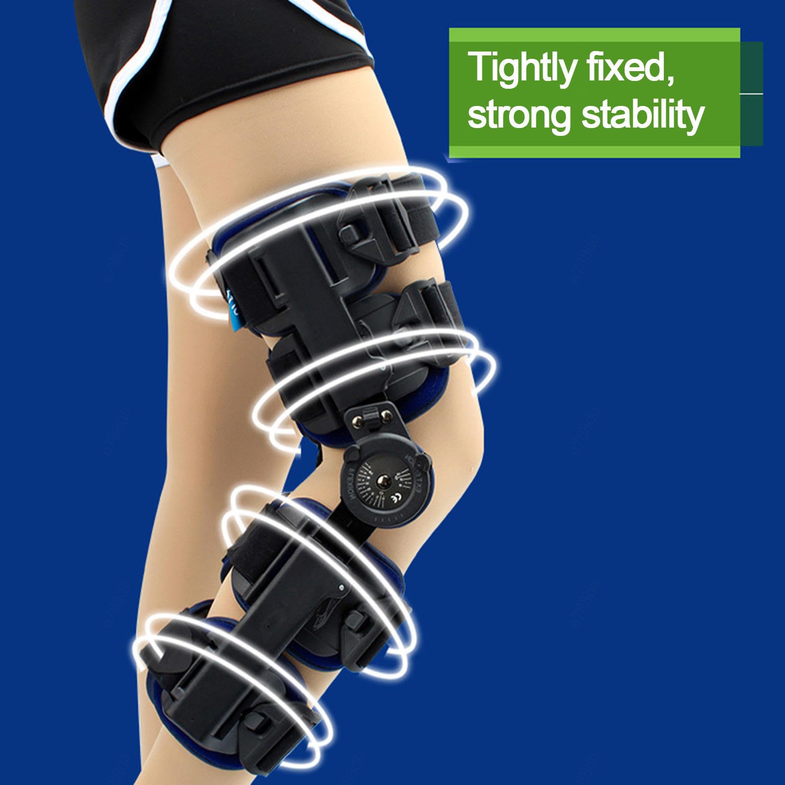 Rodillera con Bisagras ROM para Hombres y Mujeres, Rodillera Ajustable para Recuperación Después de La Cirugía, Desgarro de Menisco, Tensión de Ligamento, Soporte de Fijación de Fracturas