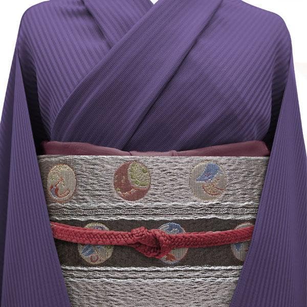 Amazon.co.jp: 袋帯 京都 西陣 黒 金銀糸 変わり織 丸文 カジュアル  