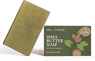 Shea Butter Body Soap Bar – 100% Natural Ingredients–Cold Process for Gentle Cleansing, Deep Hydration & Skin Elasticity – Nourishing Face & Body Wash for All Skin Types – 2 Pack, 200g