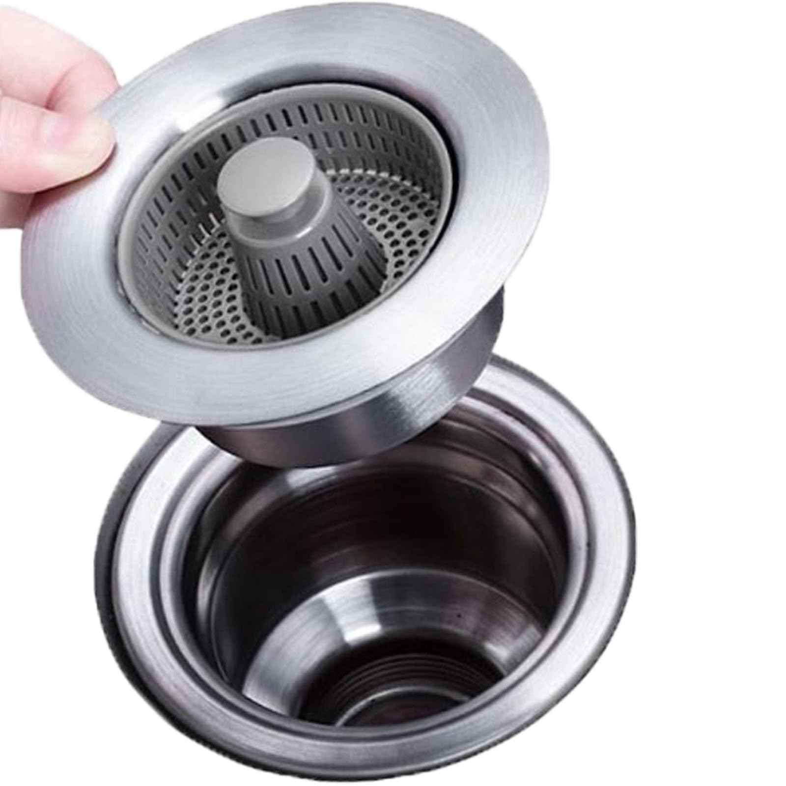 2024 New Upgraded Sink Bounce Core Drain Strainer, Kitchen Sink Odor Filter, Kitchen Sink Stopper, Kitchen Sink Drain Basket Strainer, 3 in 1 Stainless Steel Sink Aid and Stopper (1pcs)