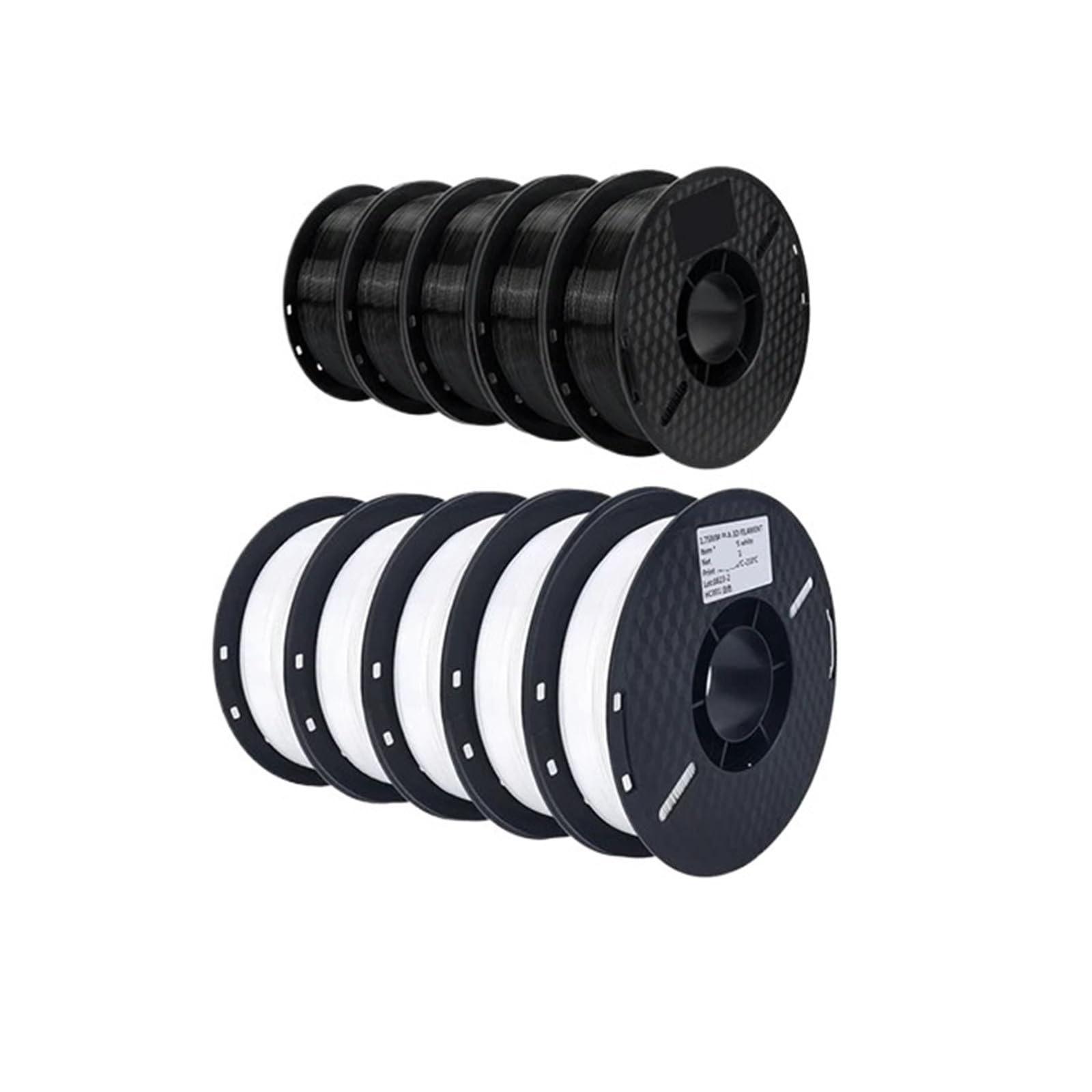 Filamento PLA/ABS/PETG Da 10 Kg, 1,75 Mm, Nero, Bianco E Grigio, 10 Rotoli, PLA ABS PETG, Plastica For Stampante 3D, Compatibile Con KINGROON(PLA 10kg Mix)