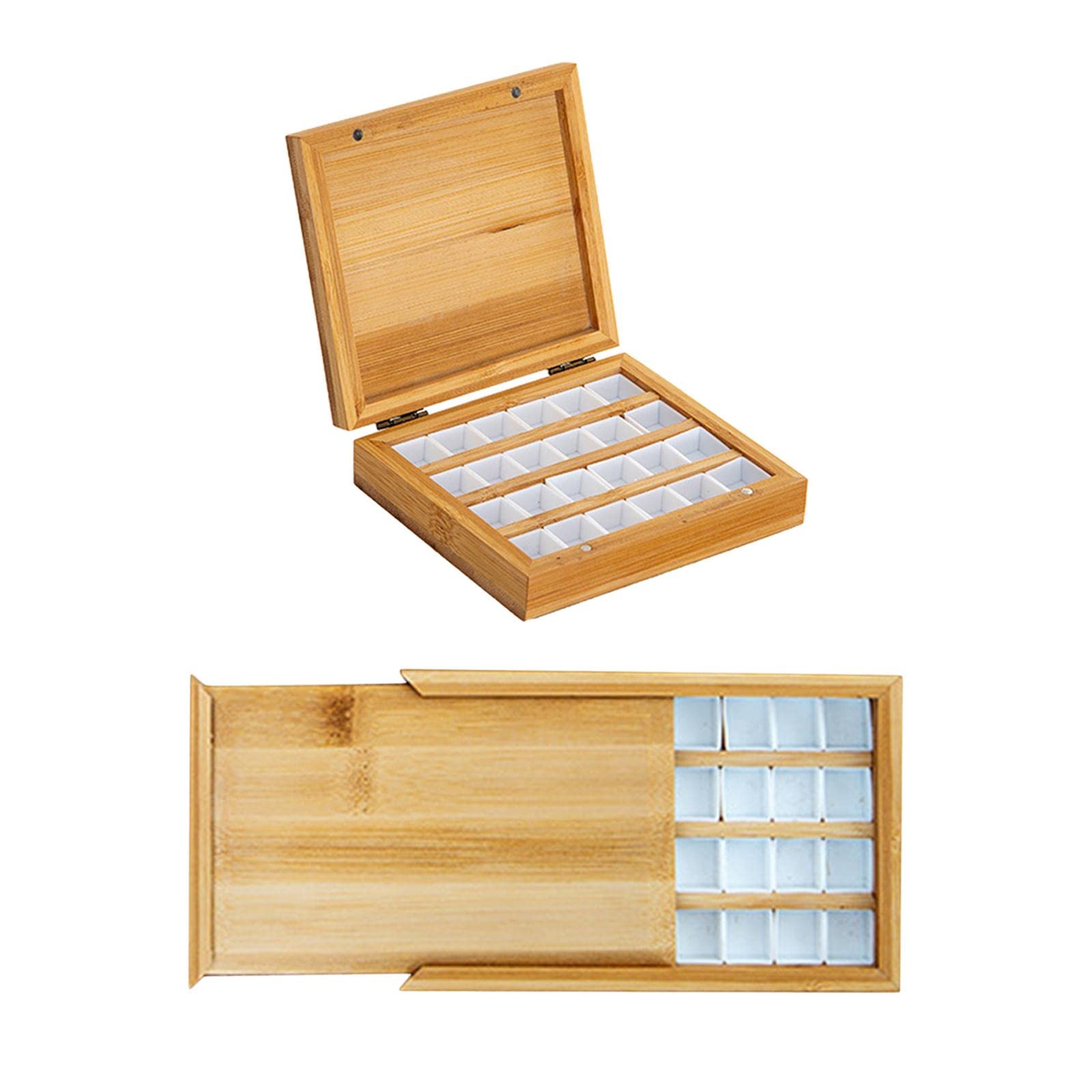 Paleta akwarelowa Paleta Drewniana paleta farb Olejnych z pokrywką Pusty pojemnik dla malarzy podróżnych (Kolor: 36 s Wysuwana)
