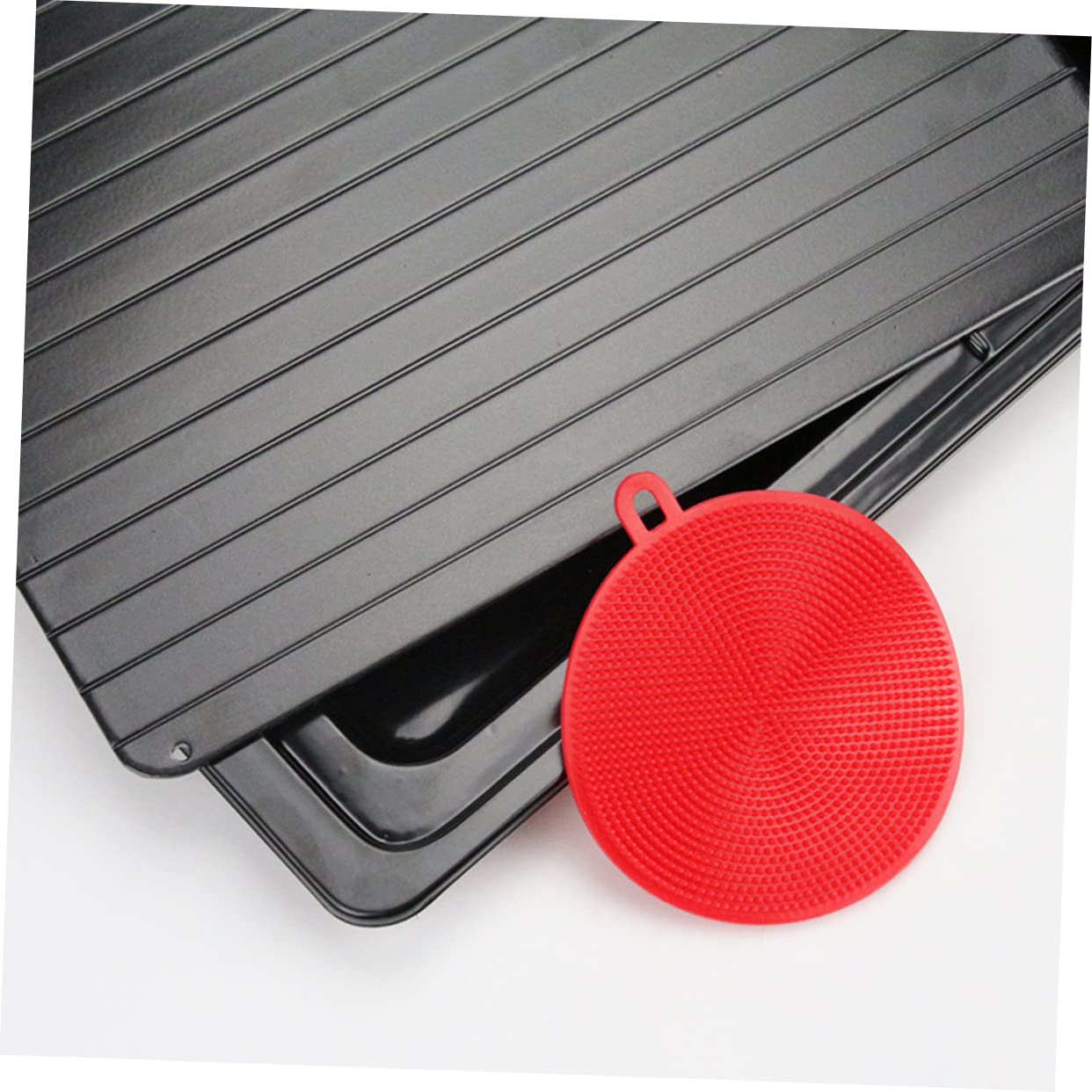 ABOOFAN Auftauplatte 1 Stück Aluminium Schwarz mit Wasserbox 35, 5x20, 5 cm