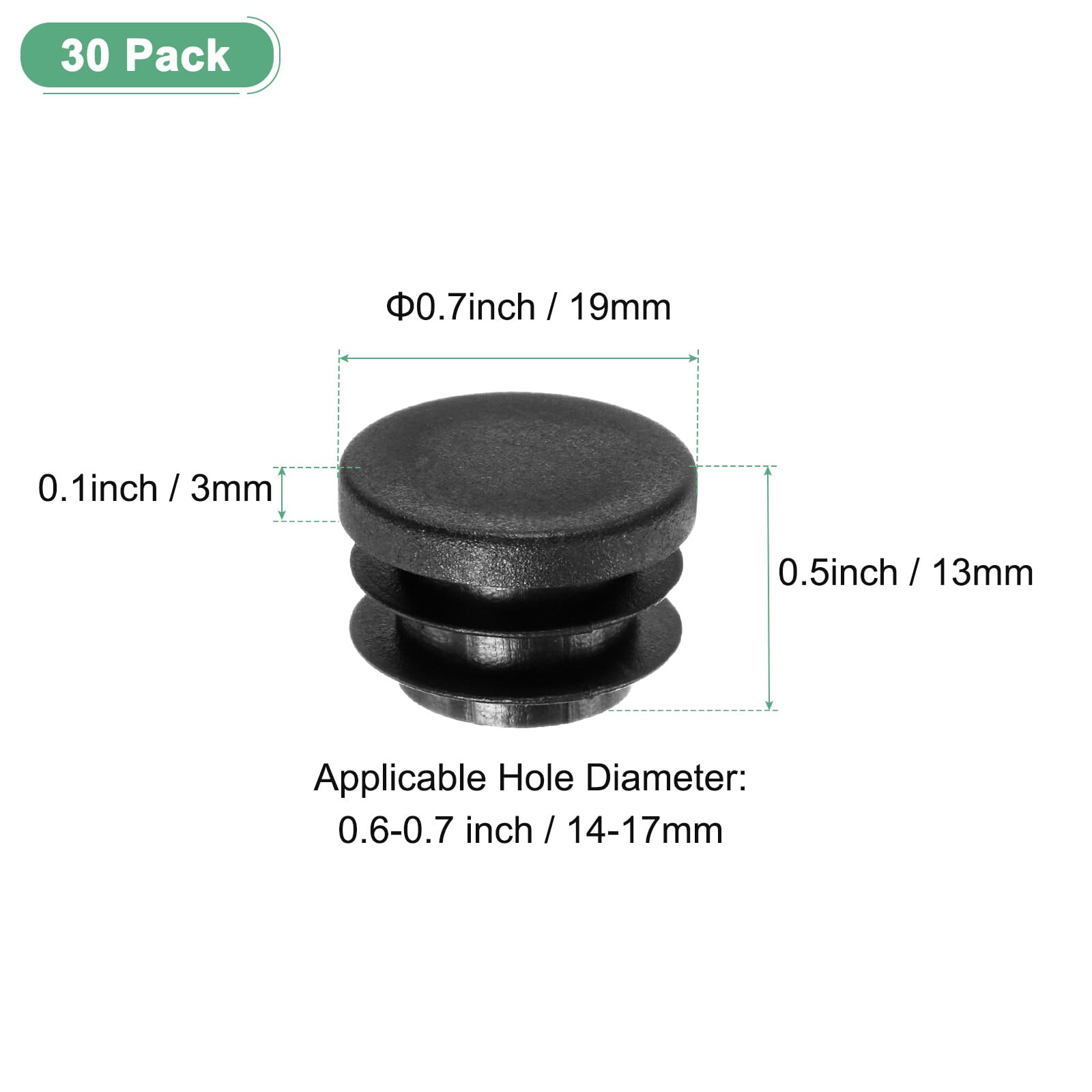 M METERXITY 30 Pack Round Plastic Plug - Image 3