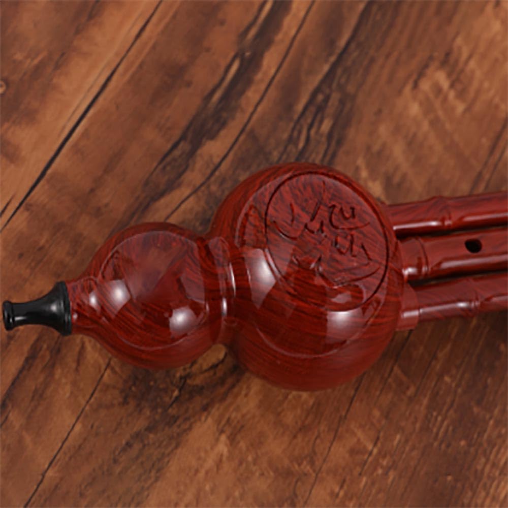 Redwood Hulusi Instrumento musical tradicional chino Principiante Caja Set B clave plana Hulusi Curcubit Chino Calabaza Flauta