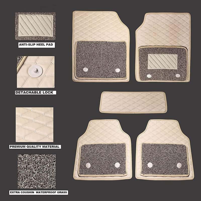 Image of CARNEST 7D Luxury Leather Car Floor Mat | 100% Waterproof, Dustproof & Anti-Slip | Universal Fit Compatible with (Dzire 2017,Black)