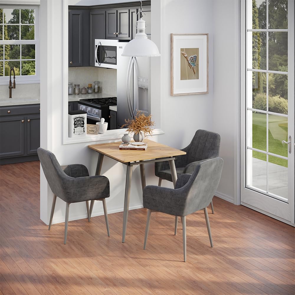 Vicco Stół jadalny "Beaver", Dąb goldkraft/Szary, 80-110 x 70 cm | Możliwość rozbudowy, pour une utilisation flexible comme table à manger ou de travail