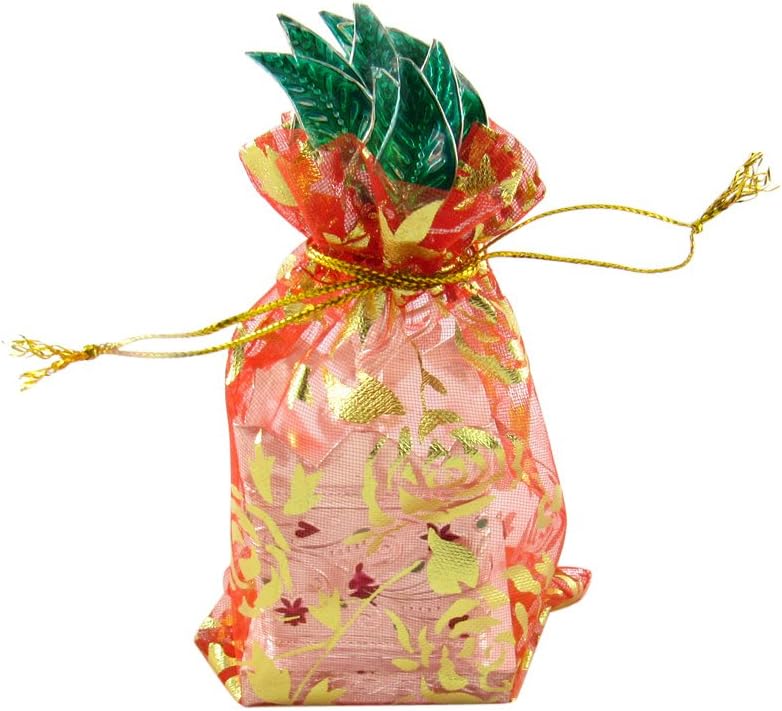 GoldGiftIdeas Silver Plated Tulsi Plant, Pooja Items for Home, Religious Return Gift for Wedding and Housewarming with Designer Potli Bags (Pack of 5)