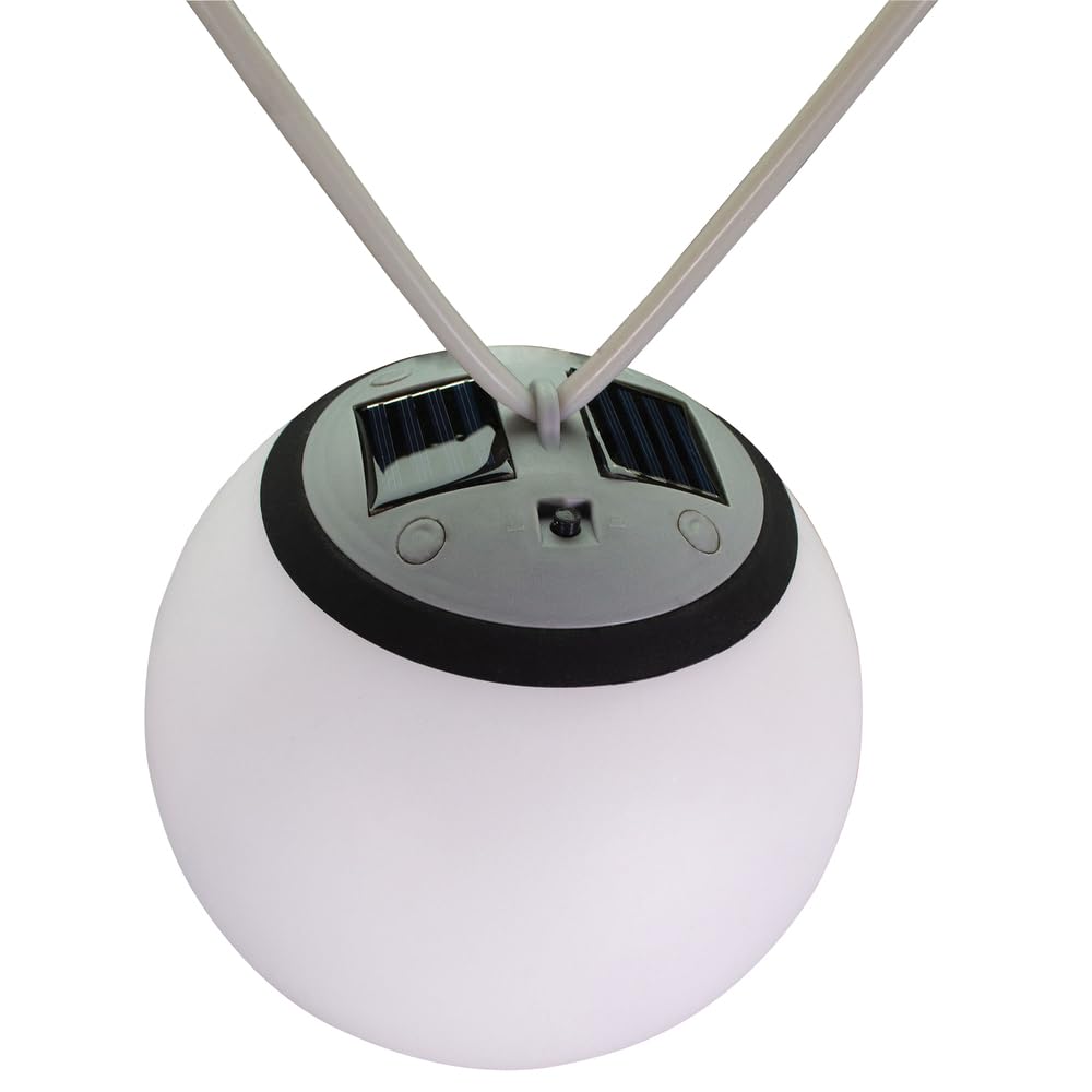 TIBELEC Boule solaire à suspendre LED, 4000K blanc-chaud, IP44, diam. 200mm
