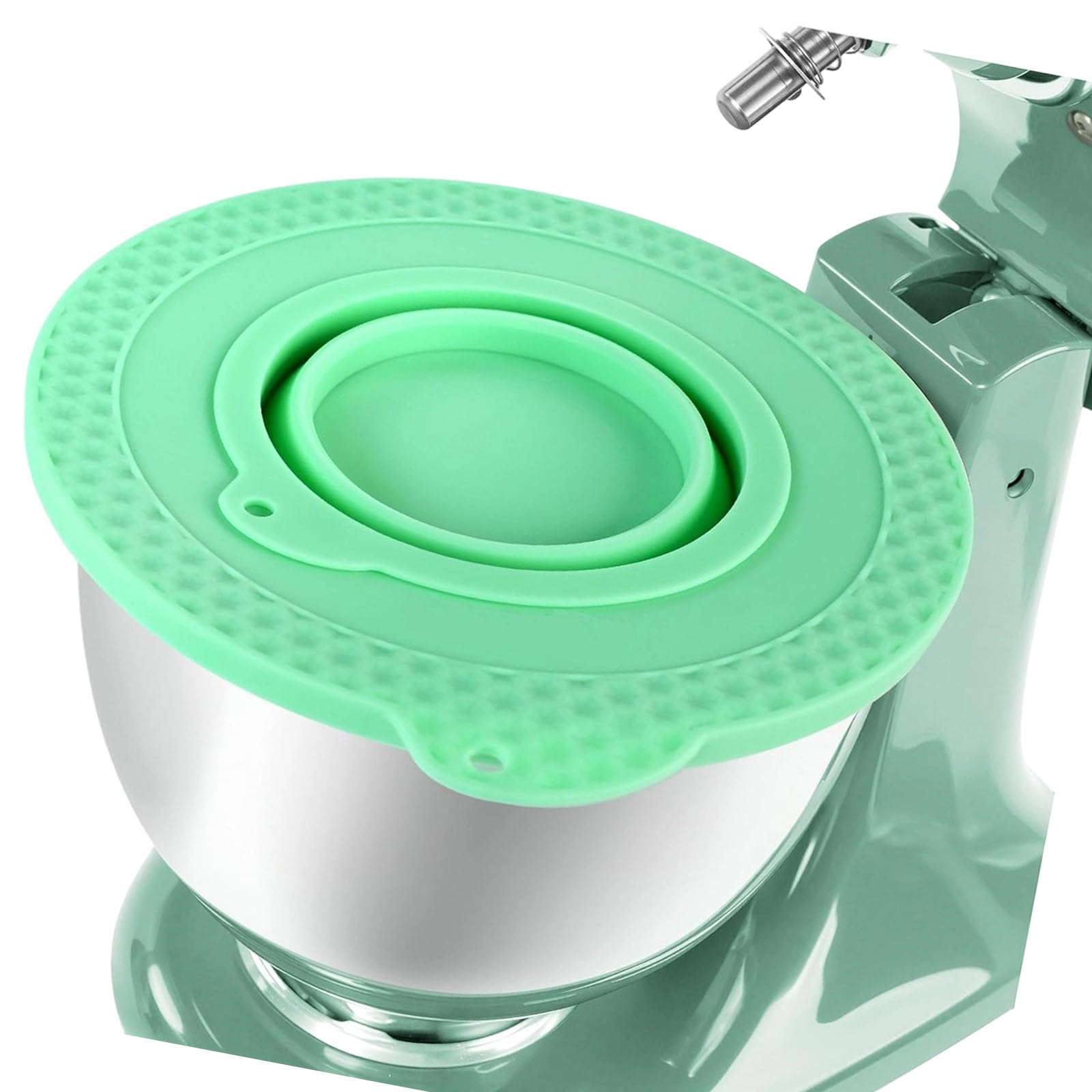 Elnwnnkc Food Grade Silicone Mixers Bowl Cover Leakproof Bowl Lid for 4.5-5 Quart Tilt Head Mixers Space Saving Dishwasher Safe Mixer Accessory