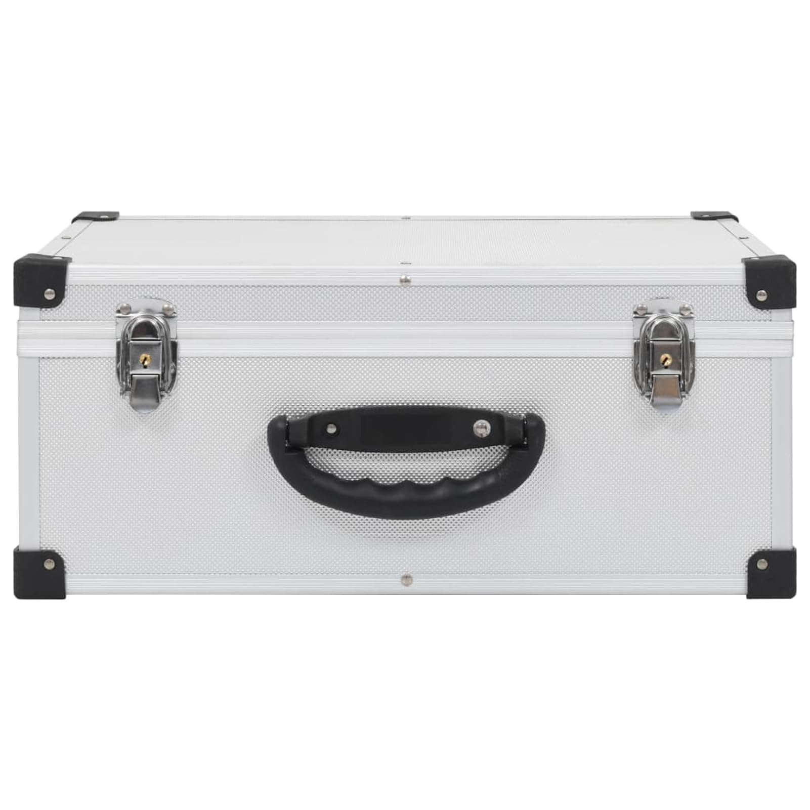 Gecheer Estuche de CD de Aluminio con Cerradura - Organizador de Discos con Llaves - 43 x 29,5 x 18,5 cm - Plateado Modelo YHSLRZJ-91856ES