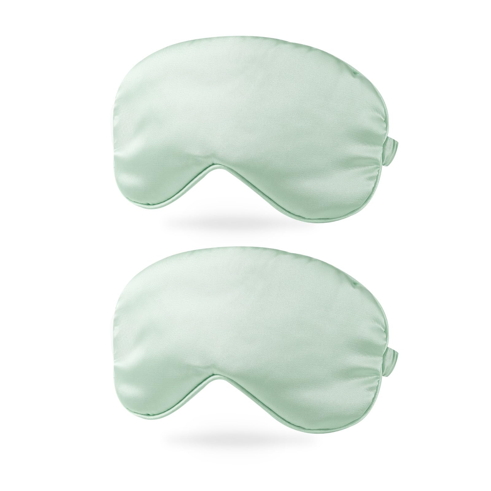 PATIKIL Silk Sleep Mask, 2 Pack Soft Satin Eye Protective Mask Blackout Eye Cover with Elastic Straps for Side Sleeping Women Men Travel, Light Green