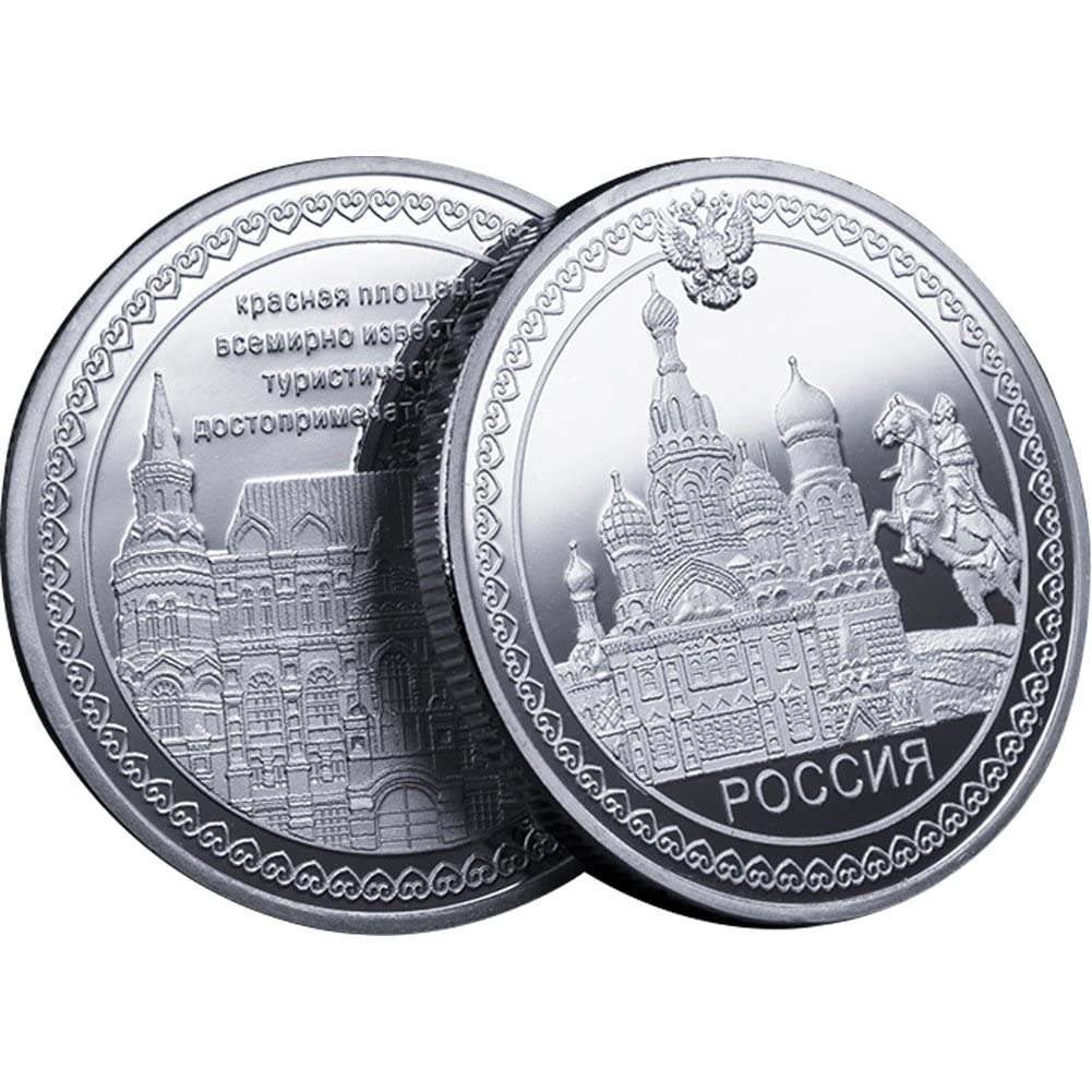 Baokuan Russia St. Petersburg Red Building Collectible Coins Collection Medal Gold Coin for Souvenirs for Home