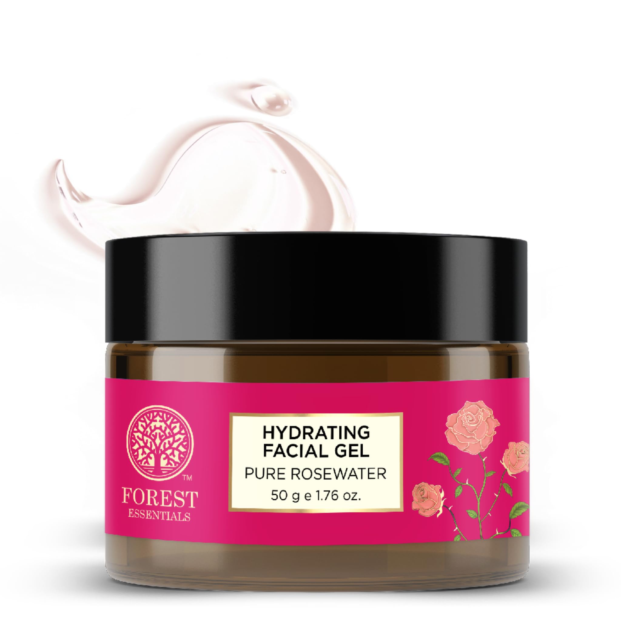 Forest Essentials Light Hydrating Facial Gel Pure Rosewater|Soothes & Renews Hydration|Unisex Face Gel|50 g