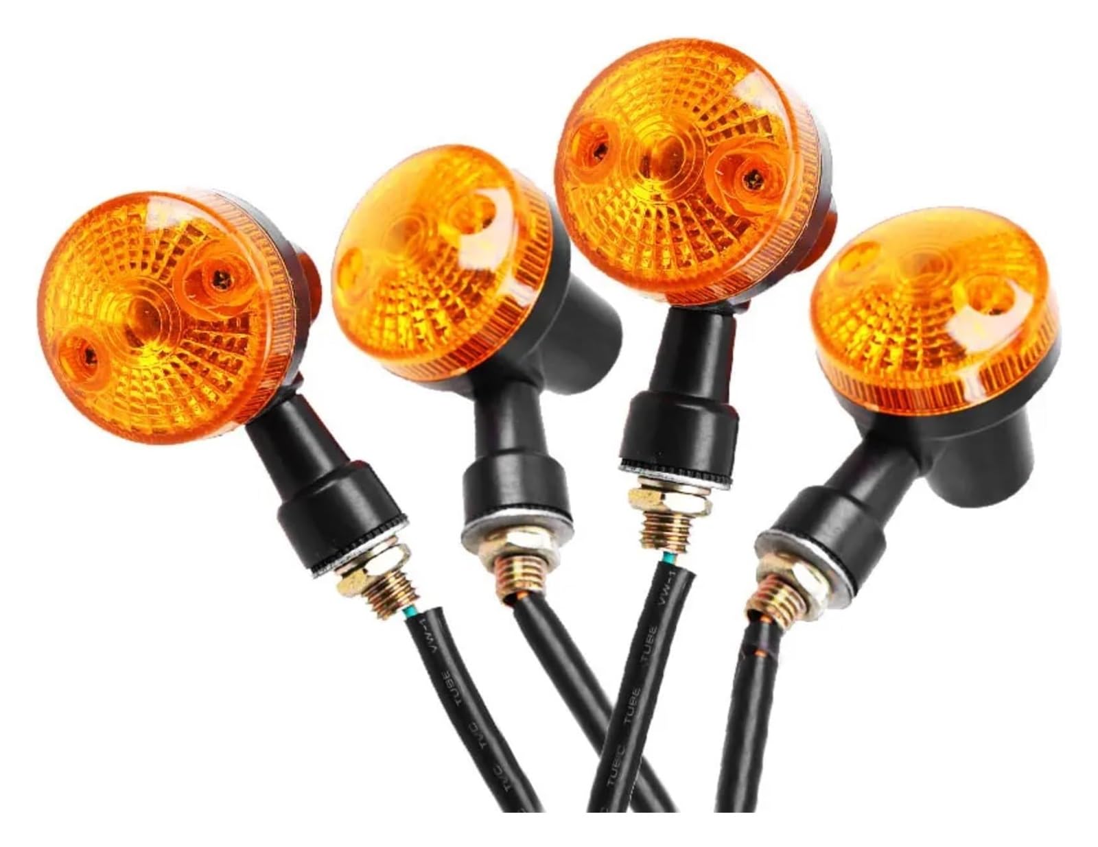 QWQNMC Indicatore Direzione Moto Moto Indicatore di Direzione Luci Lampeggianti 12V Luce Lampeggiante A LED Segnali Giallo Marcia(4 Piece Sliver)