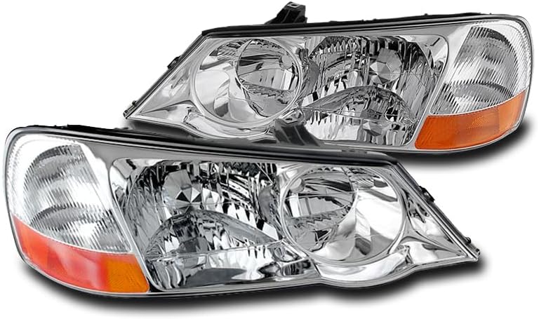 Replacement Headlights Headlamps Black Compatible with 2002-2003 Acura TL