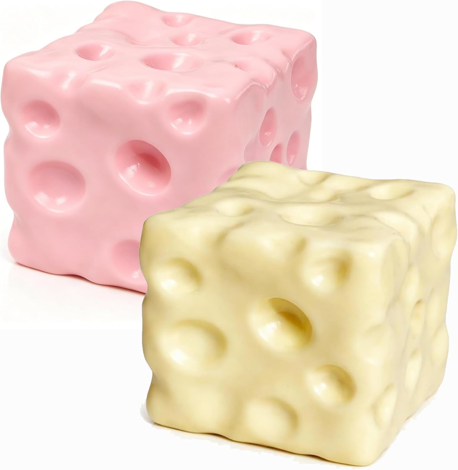 Butter Squishy | Cheese Squishy | Salted Butter Design Stress Relief Squishies for Desk | 4oz Replica Sensory Fidget for Adults | Funny-Themed Office Decor (Pink+Yellow)