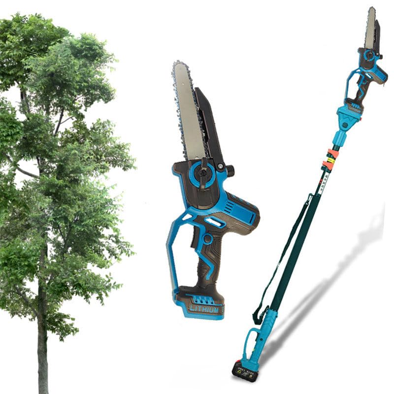 Kit 3 en 1 de Tijeras de podar eléctricas con batería de 21V, Motosierra eléctrica de 6 Pulgadas y 800W, Tijeras eléctricas con Varilla telescópica