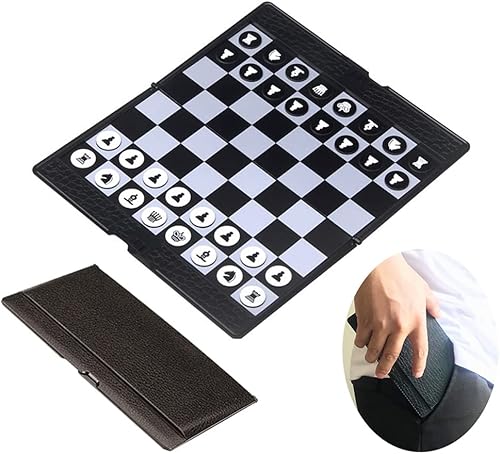 Juego de ajedrez de mini billetera (7.9 pulgadas), juego de mesa plegable magnético de viaje, juguetes educativosregalo para niños y adultos