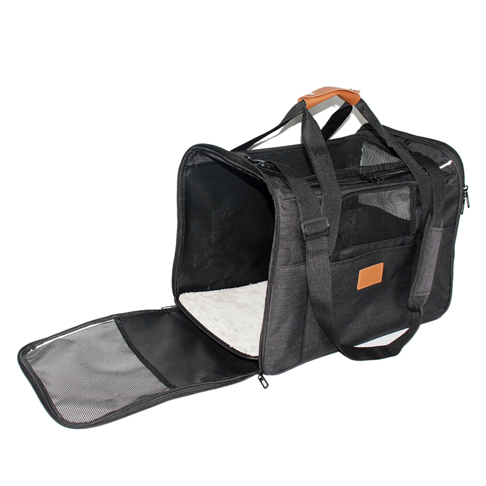 Bolsa de transporte para gatos transpirable y plegable con correa para el hombro