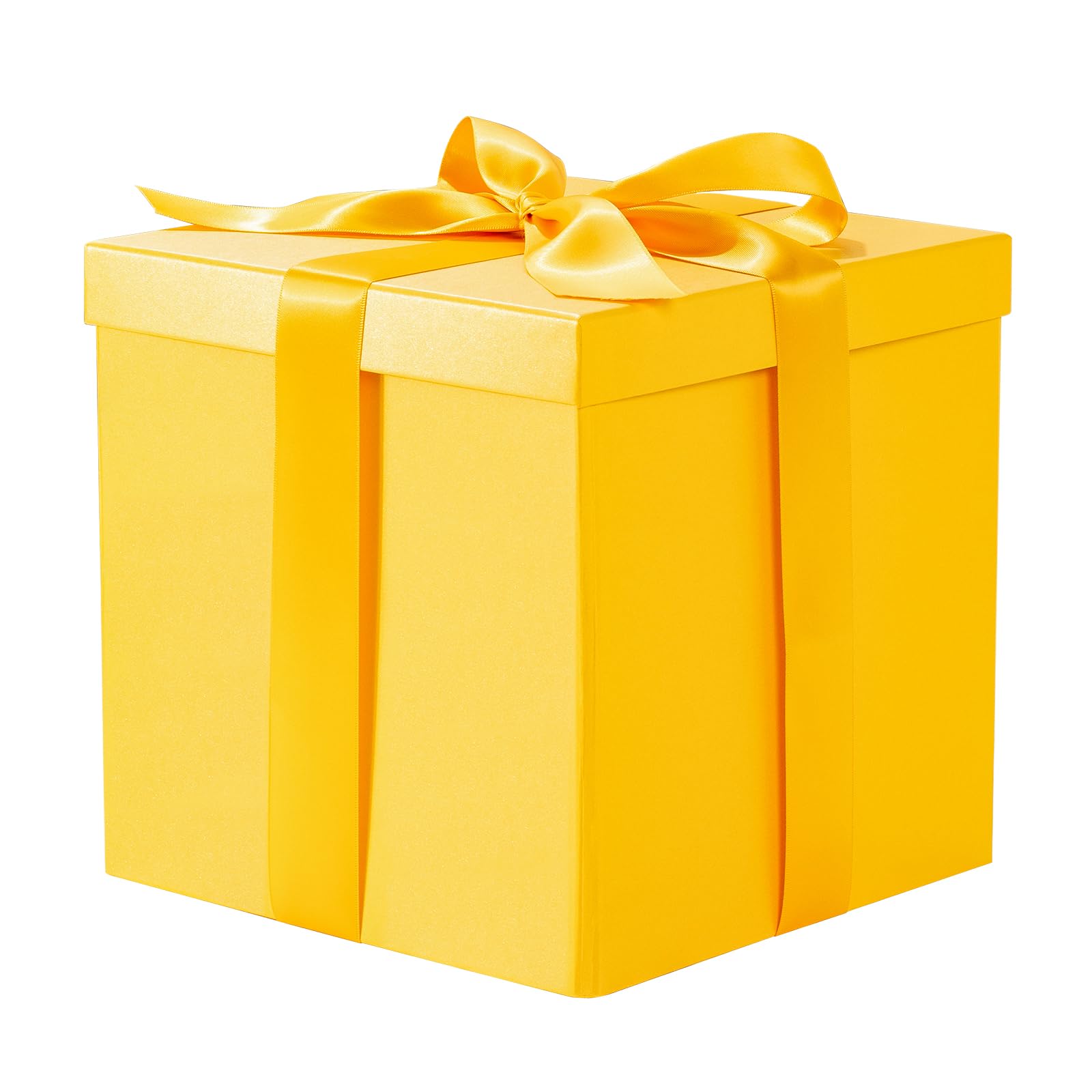 RUSPEPA Medium Birthday Gift Box with Lids, Ribbon and Tissue Paper, Collapsible Gift Box - 1 Pcs, 23x23x23 cm, Yellow — image 1