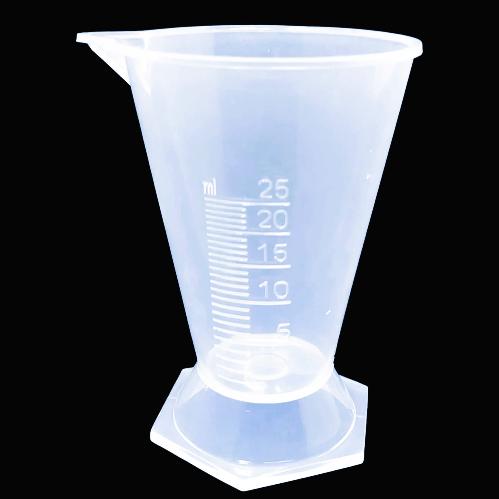 Bridge2shopping Laboratory Plastic Measuring Beaker Cup Conical Measure, 25 ML/50 ML/125 ML, Combo of 3 2