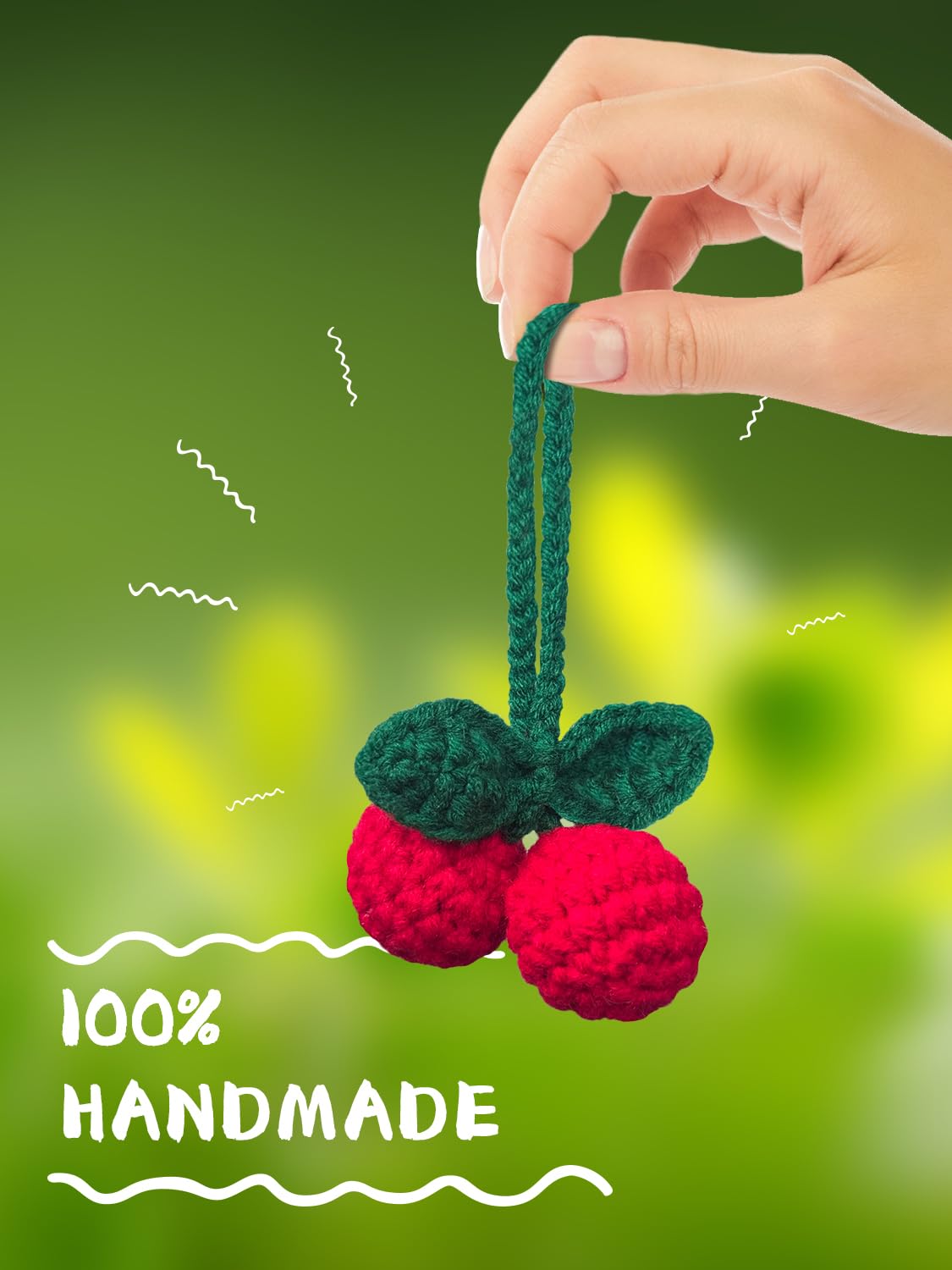 Ciondolo Specchietto Retrovisore Sole All'Uncinetto - Decorazione Auto Carina, Regalo Per Donne