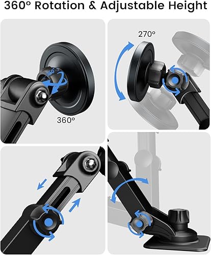 Vista 6 de OHLPRO Soporte de cargador de coche MagSafe para iPhone 17 16 15 14 13 Pro Max, soporte de teléfono de carga rápida de 15 W, accesorios magnéticos