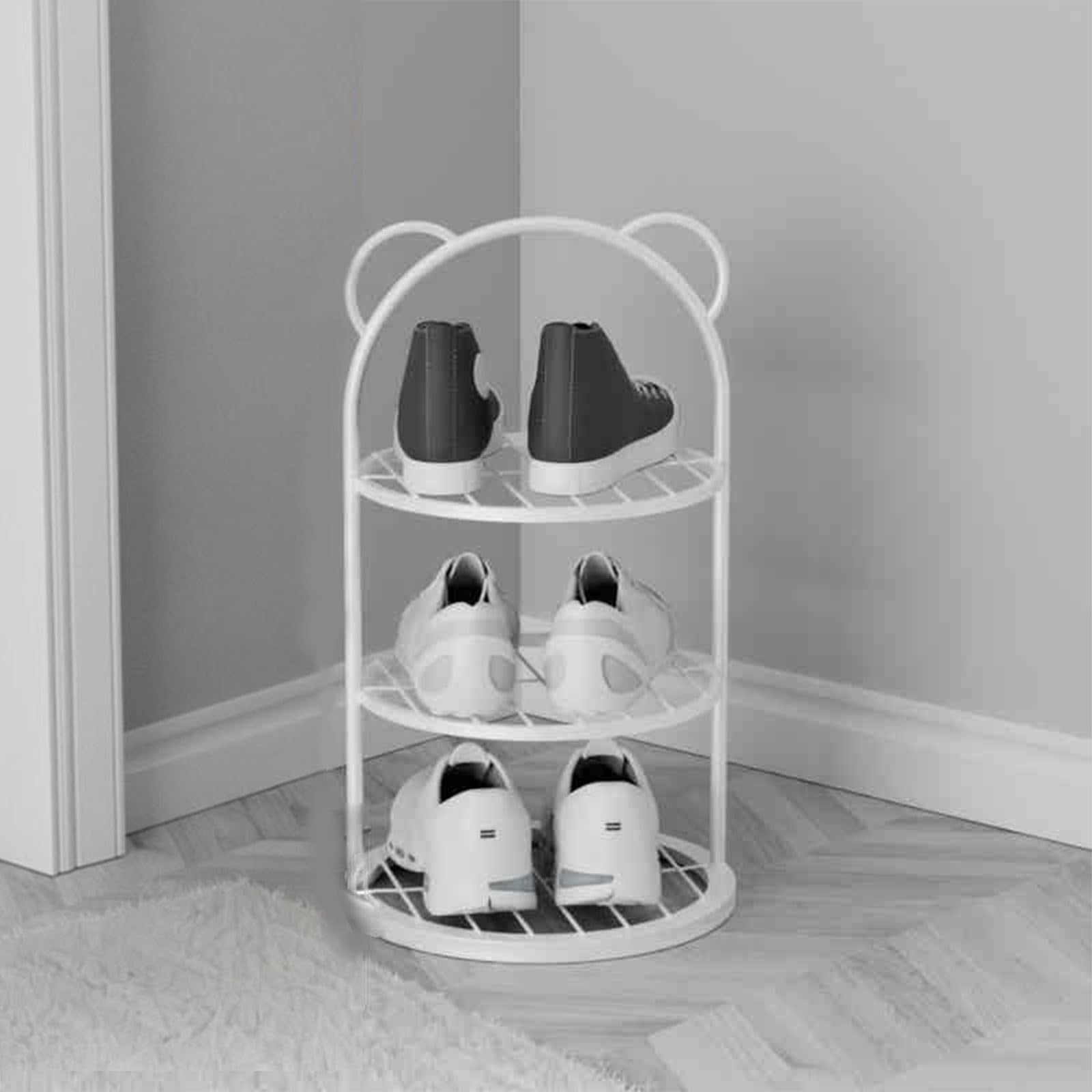 JHDXL Shoe Rack Shoe Storage Shoe Organizer, Bedroom Metal Shoe Storage Cabinet, Metal Shoe Storage Set, Entryway, Garage, Vertical Shoe Cabinet(White,53cm/20.8in)