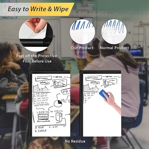 Miniatura 10 de Pizarra blanca con caballete - pizarra magnética, portátil, de borrado en seco, 36 x 24, pizarra blanca con trípode de altura ajustable para oficina