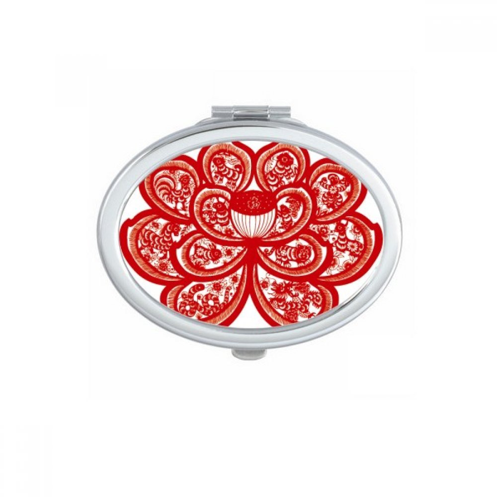 Miroir de poche pratique motif animal zodiaque pour retouches beauté en déplacement