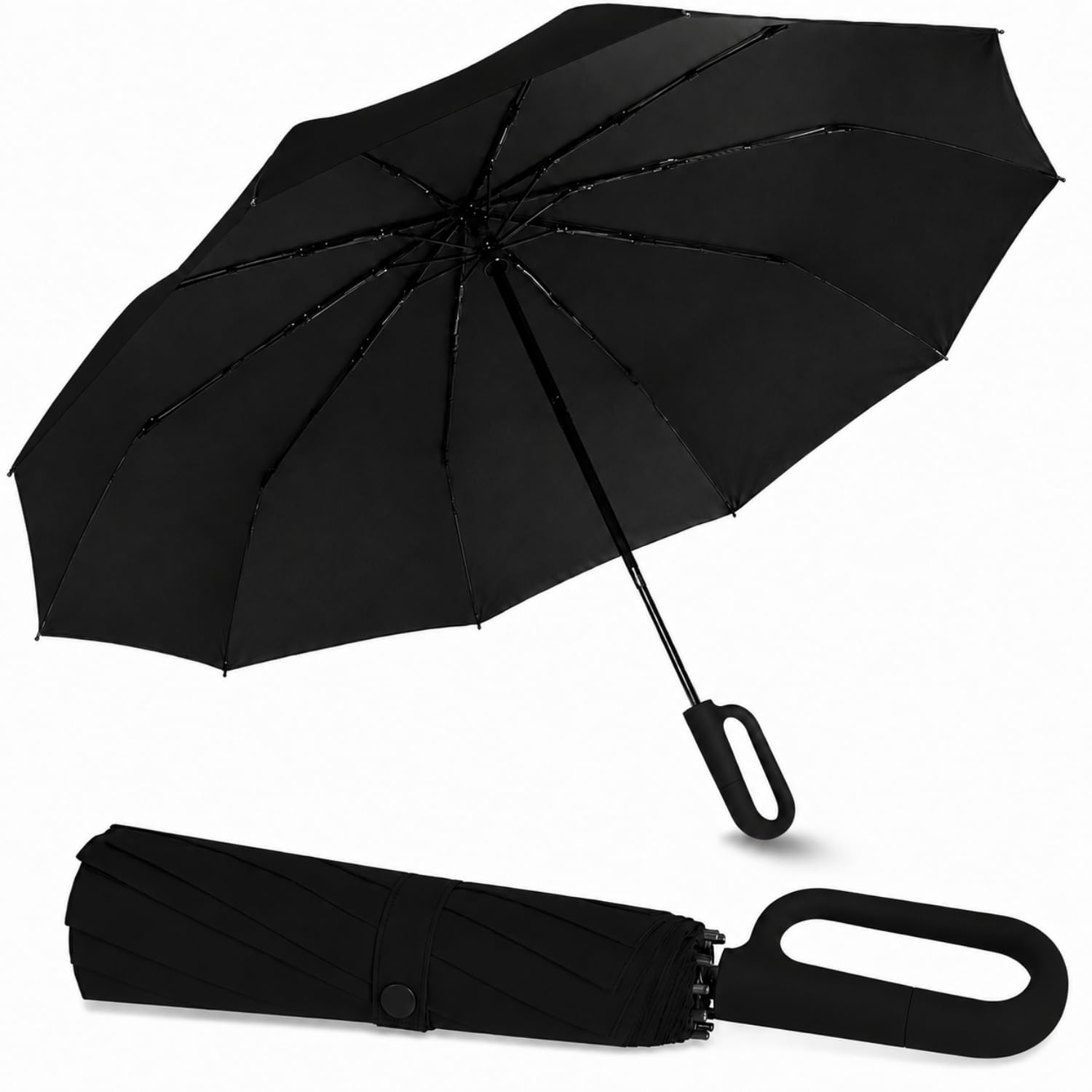 star work Compact 14-Inch Reverse Folding Automatic Umbrella – Windproof, UV & Rain Protection with Ring Buckle | Travel Portable.-picture-13