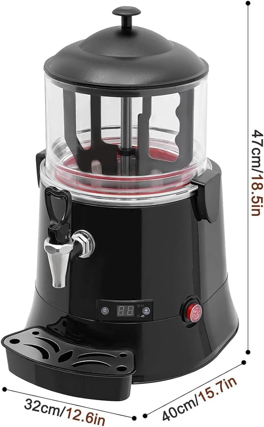 Commercial Hot Chocolate Heating Mixing Melting Machine,Espresso Coffee Machine,LED Display Panel,for Heating Chocolate Coffee Milktea Juice,Chocolate Dispenser Hot Beverage Warmer,5L