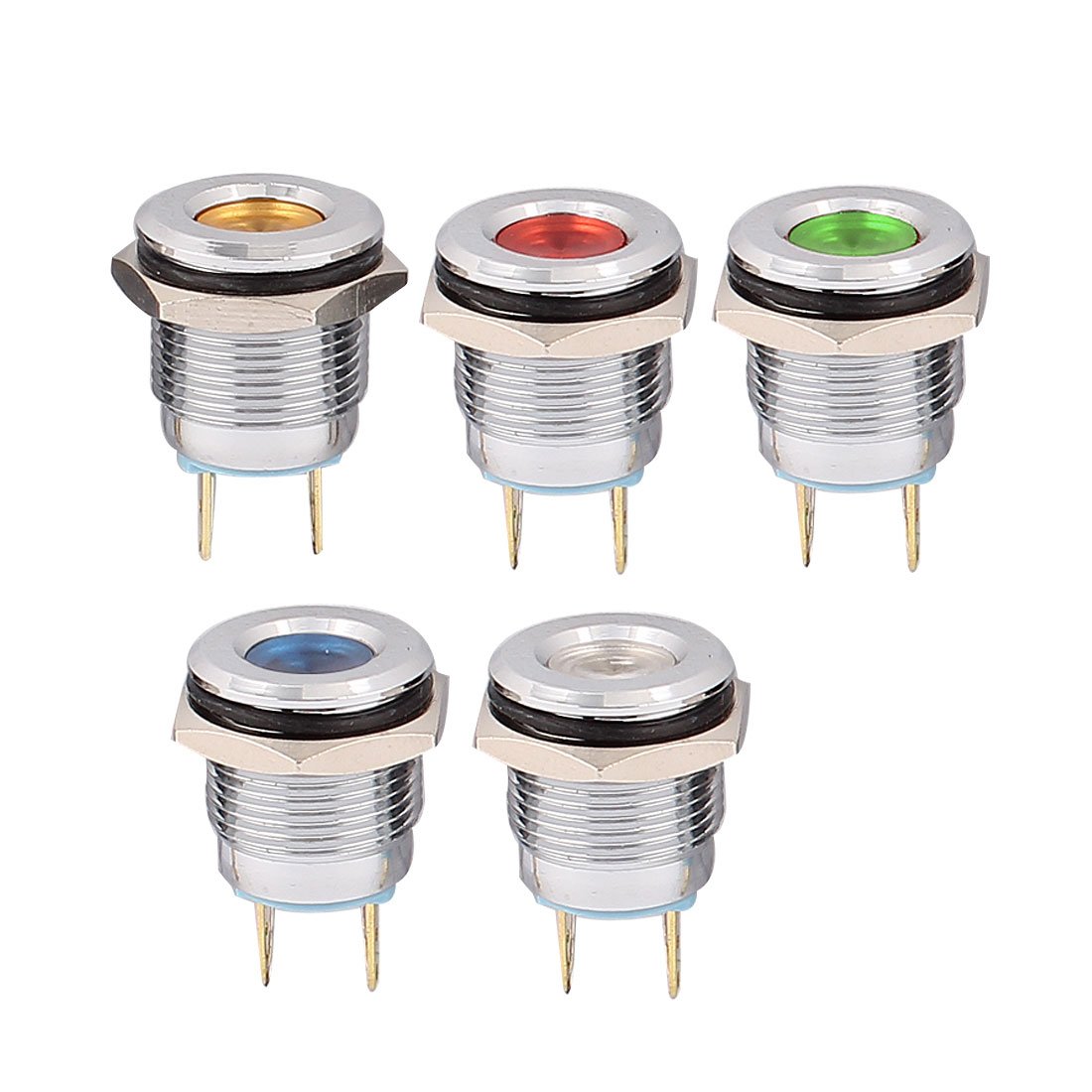 5Pcs 16mm Thread suitablevoltageV Red Green Yellow Blue White LED Indicator Light (SN: 96b dac 289 dbb f7c)-image-46