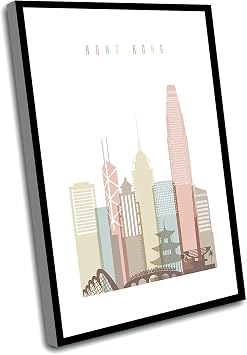 Light Wall Decor,Boho Decor For Bedroom,Fun Office Decor,Hong Kong Skyline Poster,Hong Kong Wall Art Prints,Travel Poster,Travel Gift,Art Prints,8x12 Inch Framed Wall Art
