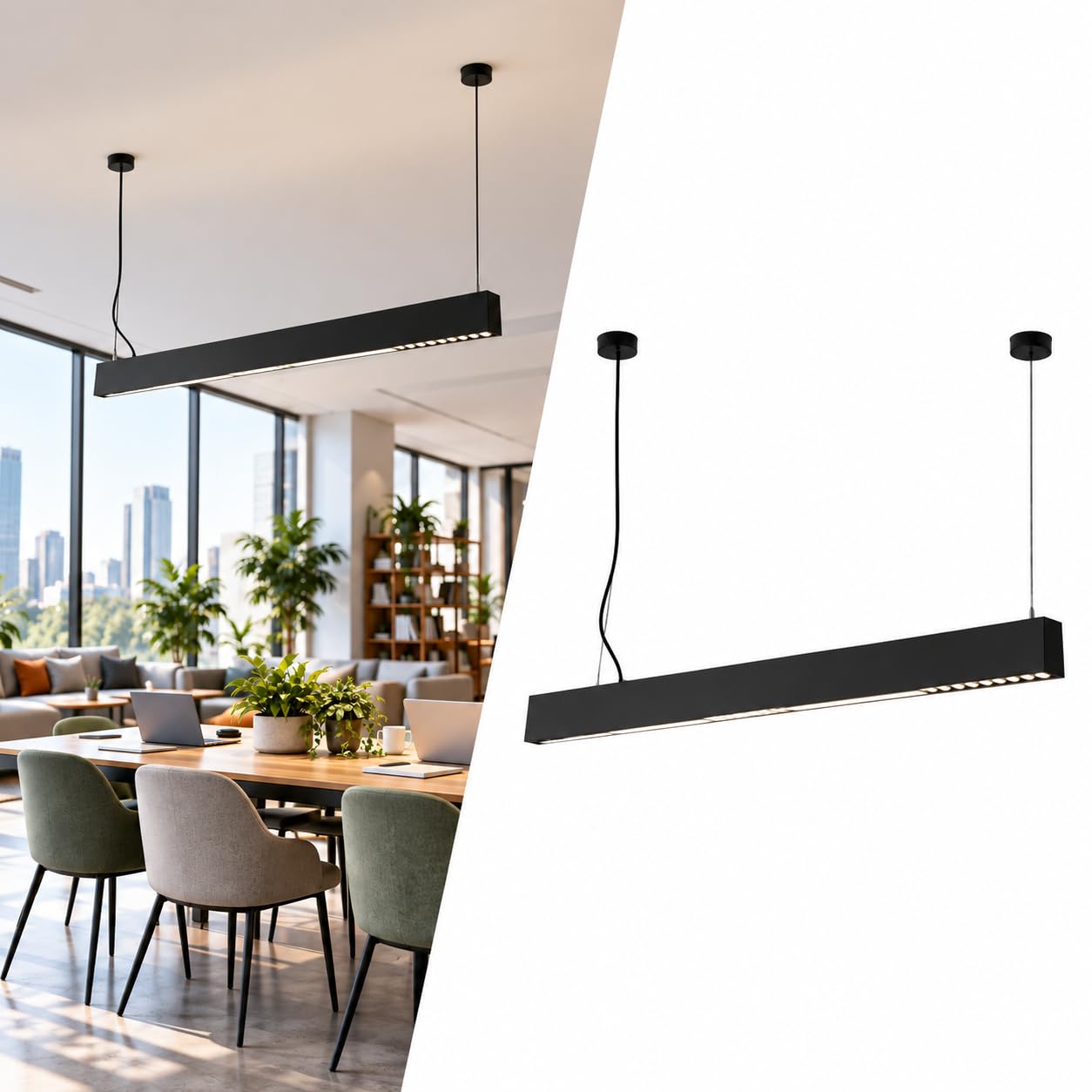 BARCELONA LED Lampada Lineare CCT A Sospensione 120cm 40W Nera